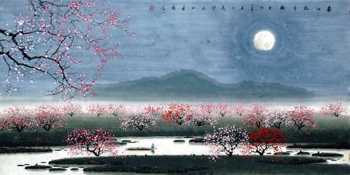 月照花林皆似霰是什么意思？