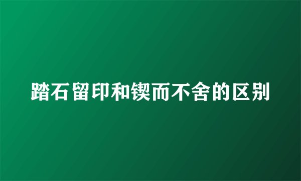 踏石留印和锲而不舍的区别
