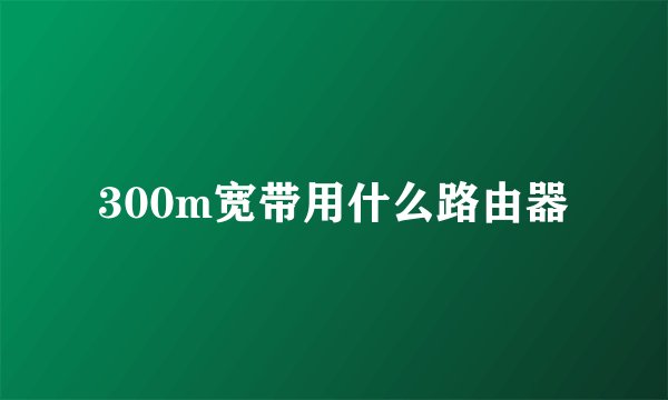 300m宽带用什么路由器