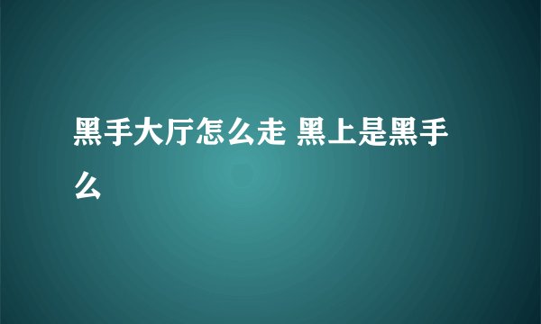 黑手大厅怎么走 黑上是黑手么