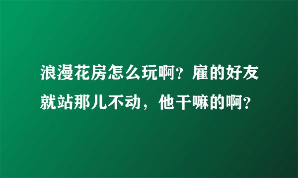 浪漫花房怎么玩啊？雇的好友就站那儿不动，他干嘛的啊？