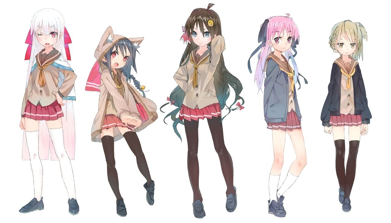 求五个女孩的动漫图片。