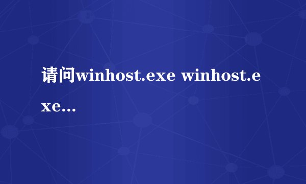 请问winhost.exe winhost.exe进程是什么 有什么用