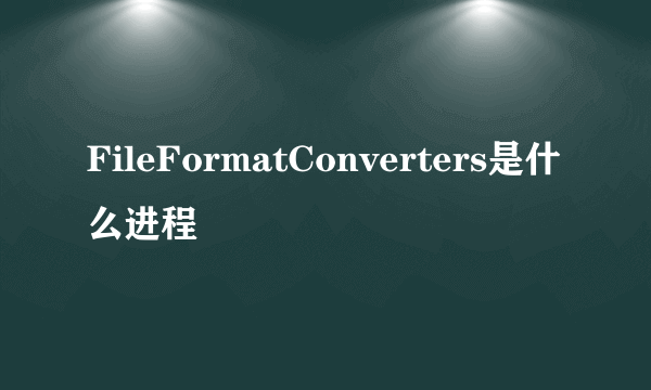 FileFormatConverters是什么进程