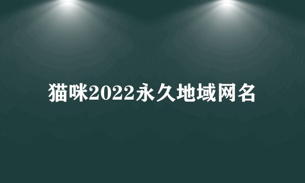猫咪2022永久地域网名