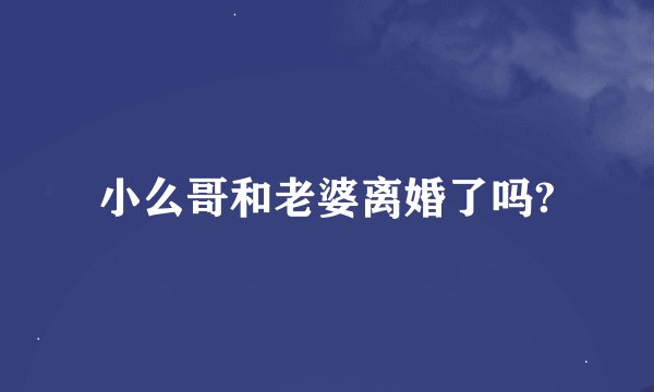 小么哥和老婆离婚了吗?