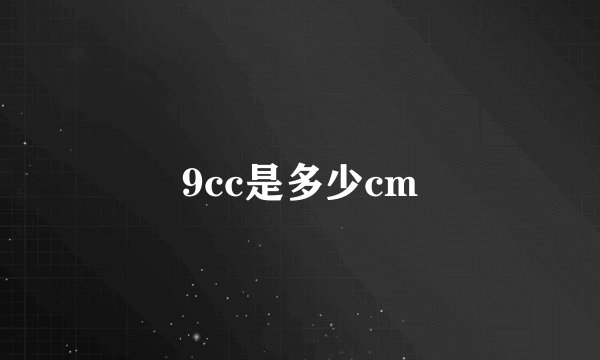 9cc是多少cm