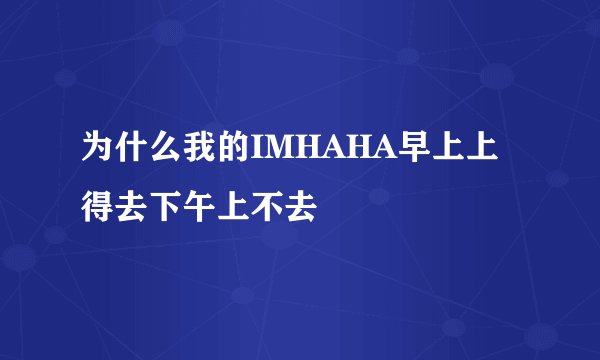 为什么我的IMHAHA早上上得去下午上不去