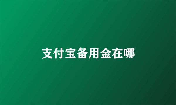 支付宝备用金在哪