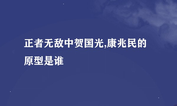 正者无敌中贺国光,康兆民的原型是谁