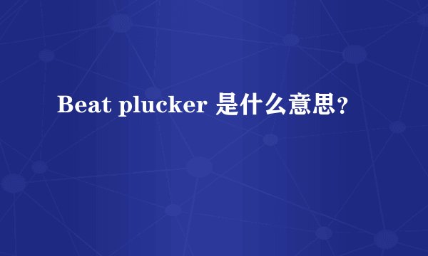 Beat plucker 是什么意思？