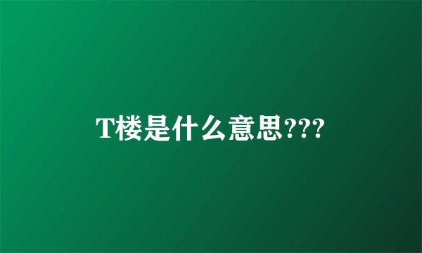 T楼是什么意思???
