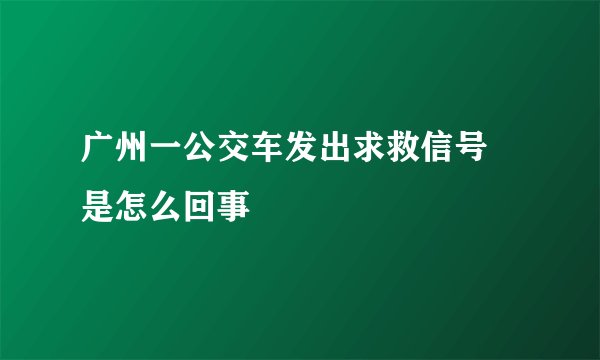 广州一公交车发出求救信号 是怎么回事