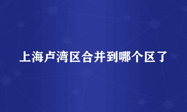 上海卢湾区合并到哪个区了