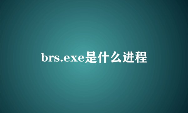 brs.exe是什么进程