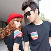 大家帮忙找一下穿格子衬衫的情侣头像，一张图里有两个人的，是略紫的，两个人坐着搂在一起的。谢谢~