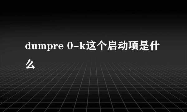 dumpre 0-k这个启动项是什么