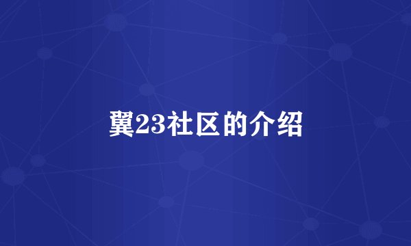 翼23社区的介绍