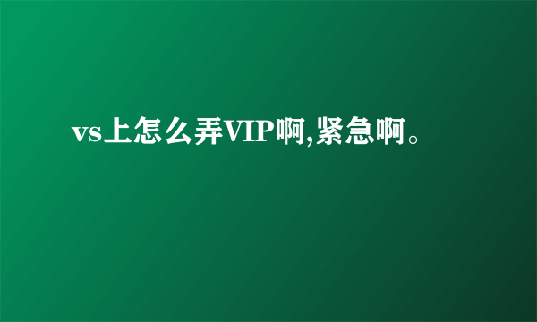 vs上怎么弄VIP啊,紧急啊。