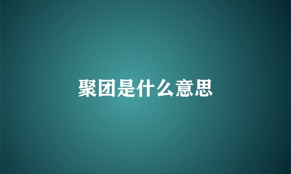 聚团是什么意思