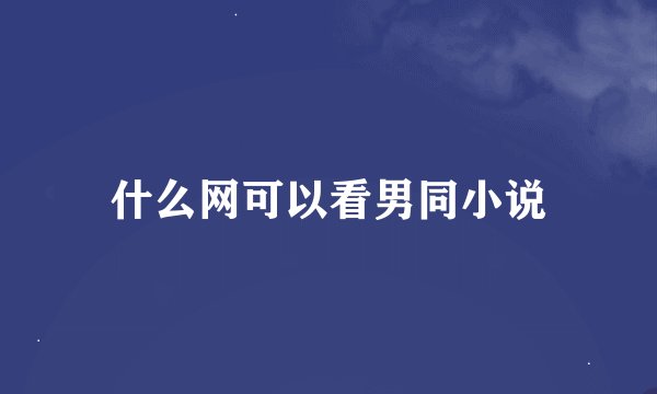什么网可以看男同小说