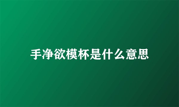 手净欲模杯是什么意思