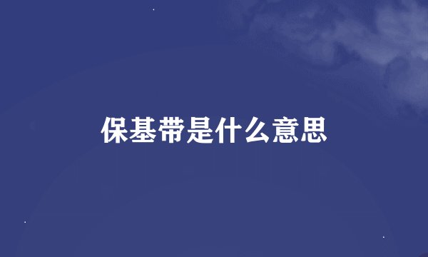 保基带是什么意思