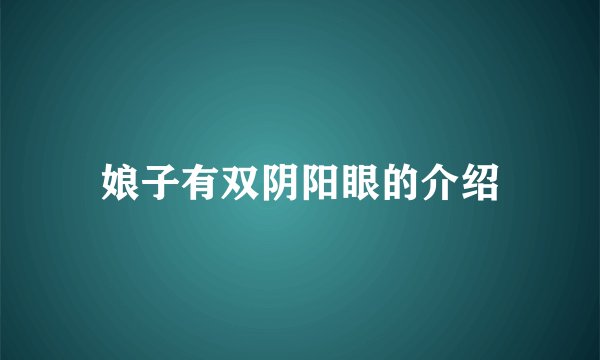 娘子有双阴阳眼的介绍