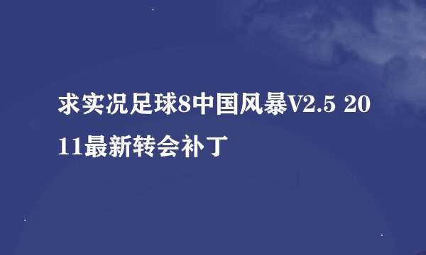求实况足球8中国风暴V2.5 2011最新转会补丁