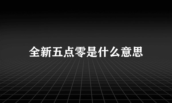 全新五点零是什么意思