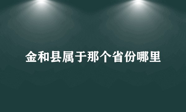 金和县属于那个省份哪里