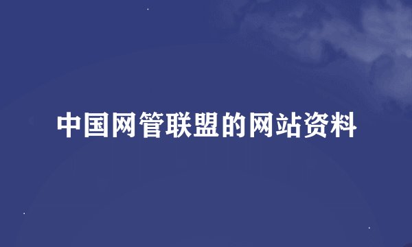 中国网管联盟的网站资料
