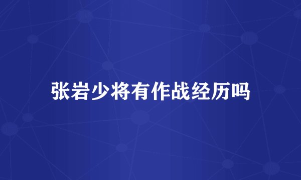 张岩少将有作战经历吗