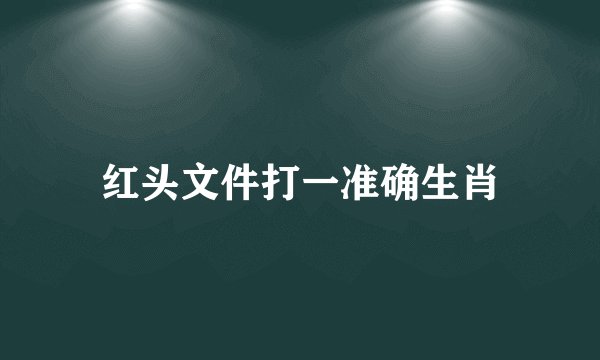 红头文件打一准确生肖