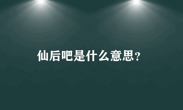 仙后吧是什么意思？