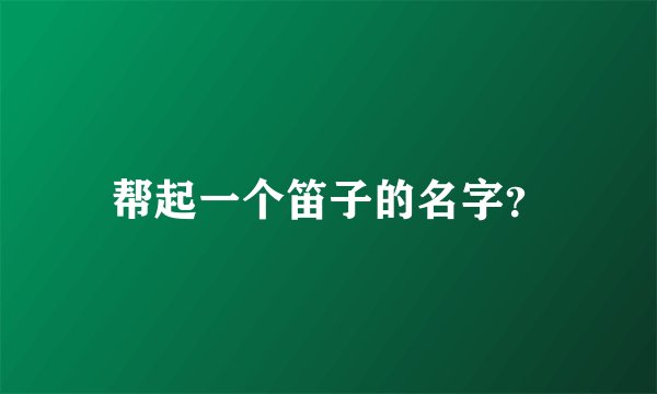 帮起一个笛子的名字？