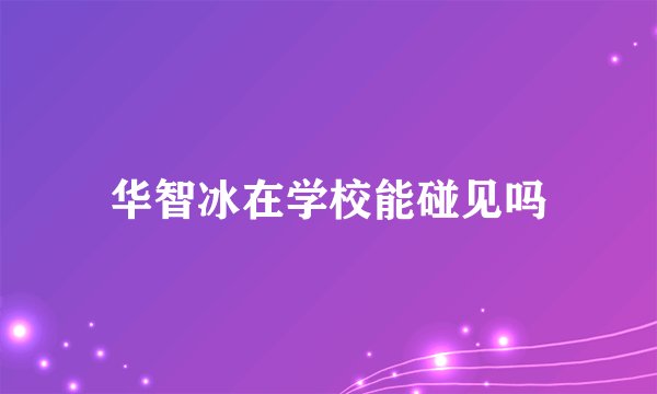 华智冰在学校能碰见吗
