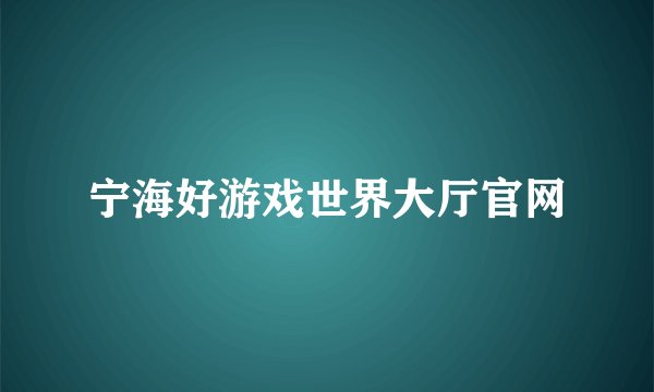 宁海好游戏世界大厅官网
