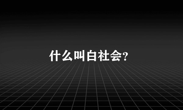 什么叫白社会？