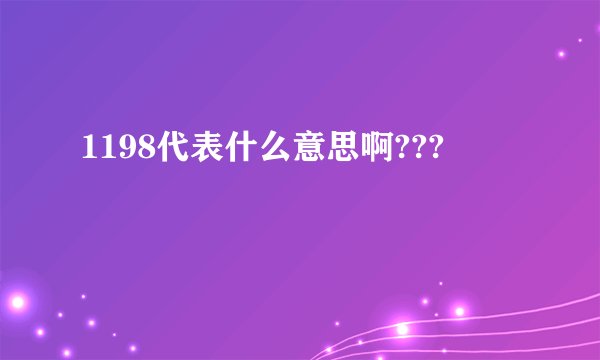 1198代表什么意思啊???