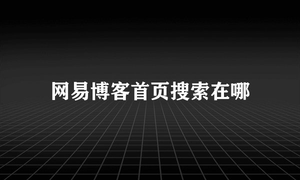 网易博客首页搜索在哪