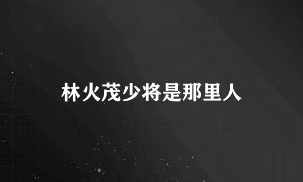 林火茂少将是那里人