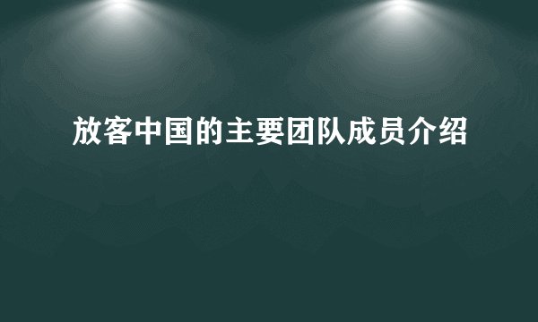 放客中国的主要团队成员介绍