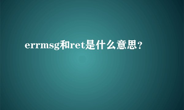 errmsg和ret是什么意思？