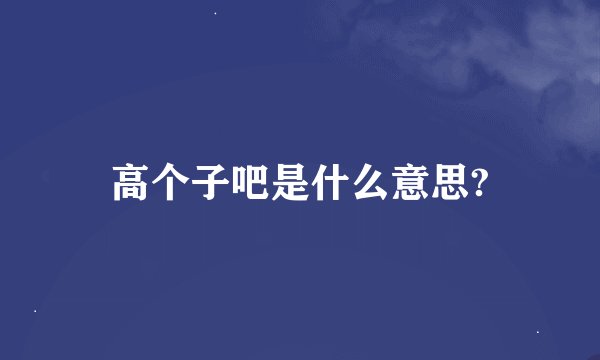 高个子吧是什么意思?