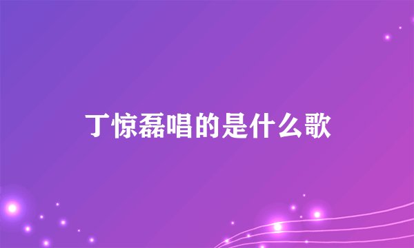 丁惊磊唱的是什么歌