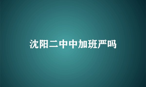 沈阳二中中加班严吗