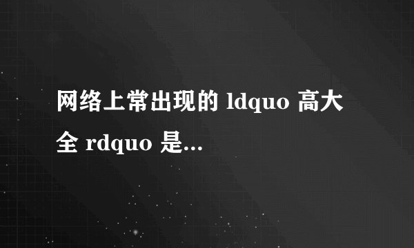 网络上常出现的 ldquo 高大全 rdquo 是什么意思?