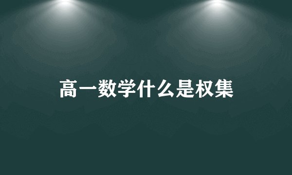高一数学什么是权集