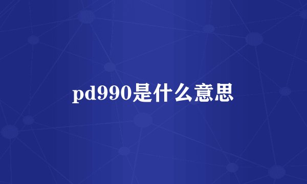 pd990是什么意思